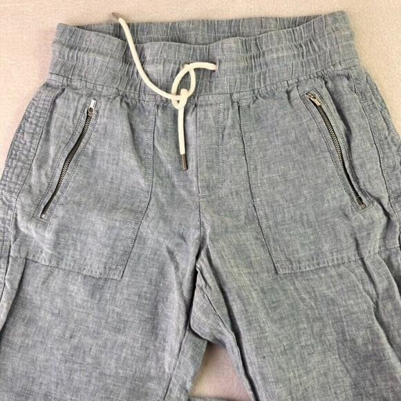 Athleta Cabo Linen Jogger Pants Womens 2 Chambray Blue Drawstring 530642 - Picture 14 of 14